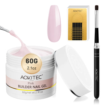 Aokitec Pink Extension Gel Nail Kit 60g Hard Gel
